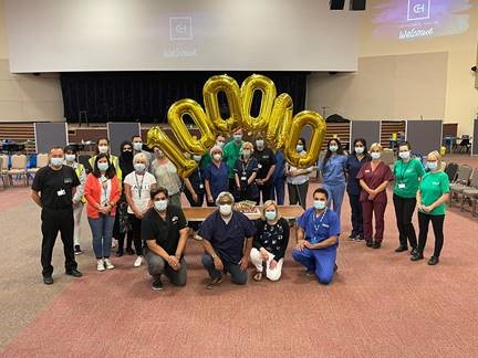 Staff and volunteers for the vaccination programme